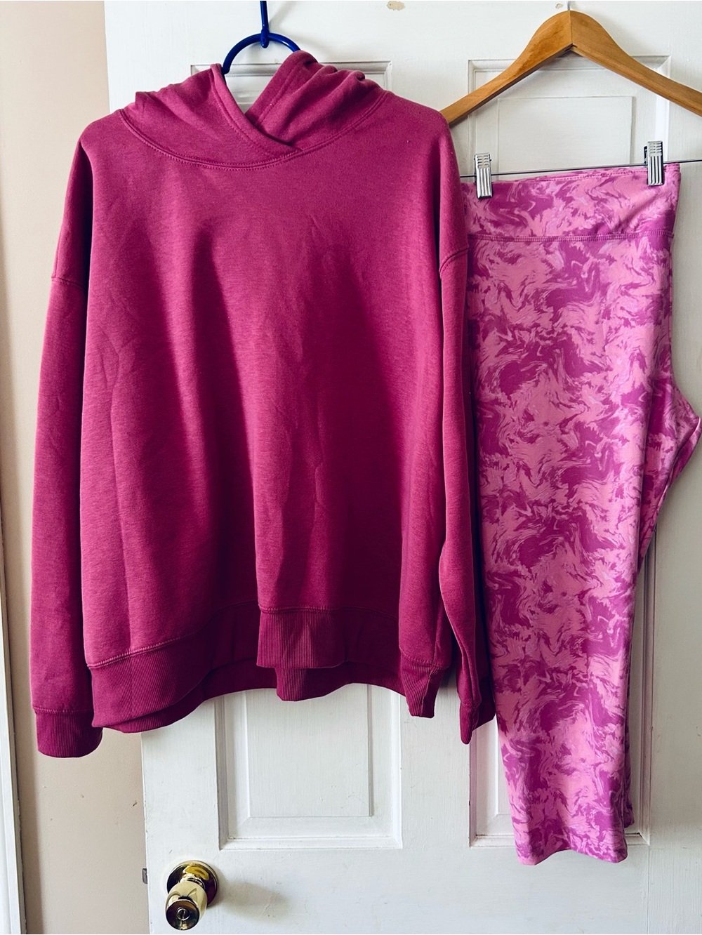 Women’s  Time and Tru Capris Leggings w/ Hoodie Sweatshirt Cute Set 2X